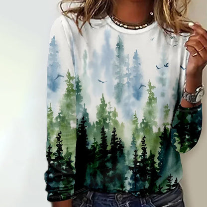 Nature Print Casual T-Shirt