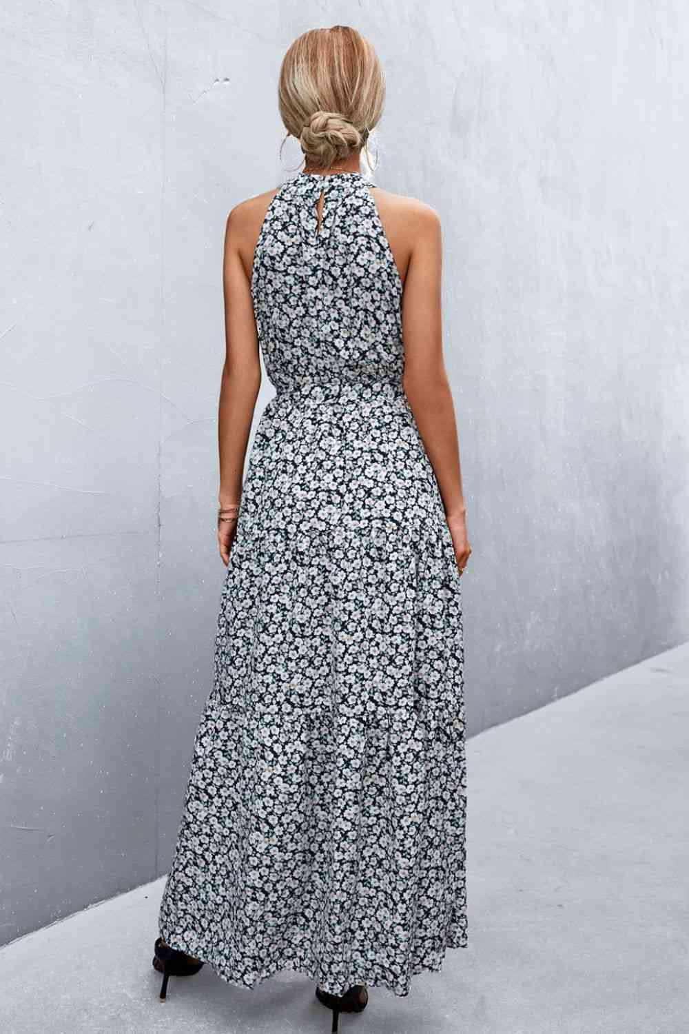 NADIA FLORAL TIE WAIST MAXI DRESS