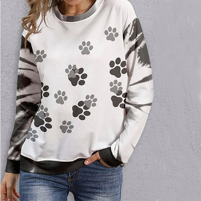 Cat Paw Print Casual T-Shirt