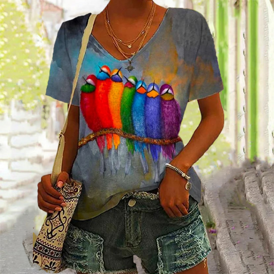 Colorful Abstract Bird T-Shirt