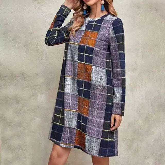 Casual Plaid Print Dress