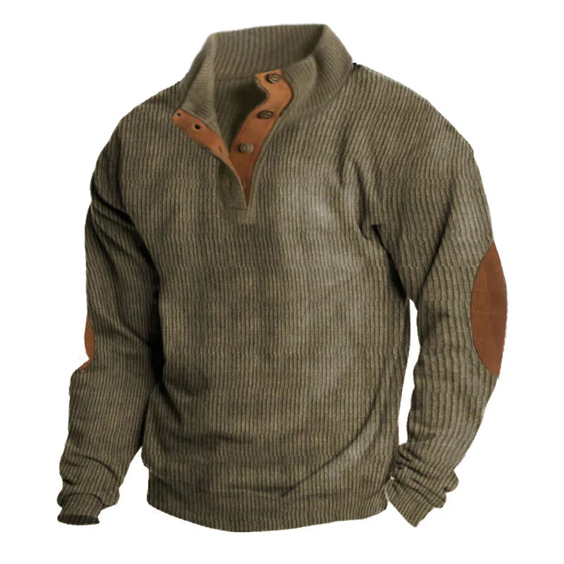 Lachlan - Men's Ribbed Button Up Sweater