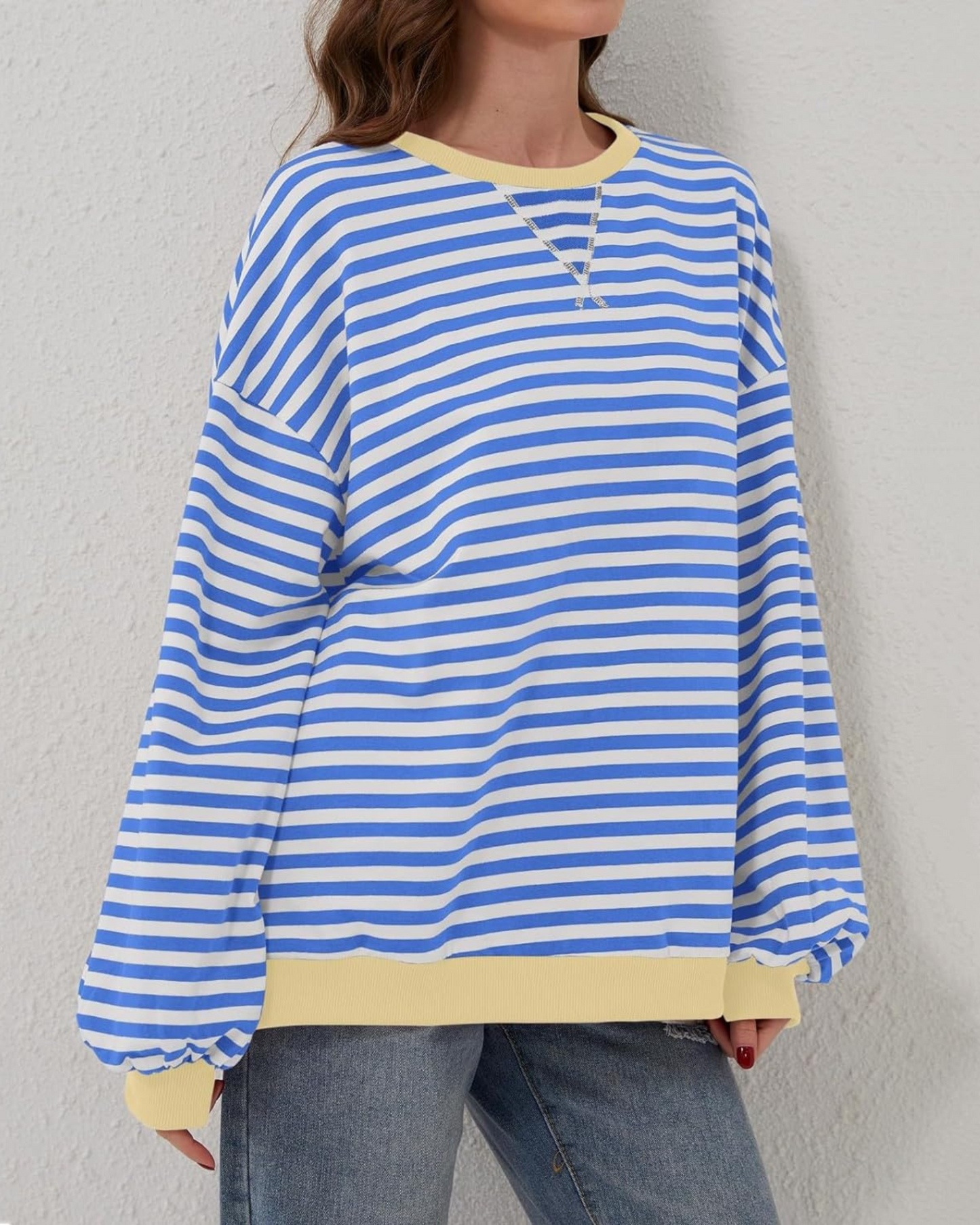 LUA - OVERSIZED STRIPED LONG SLEEVE SWEATSHIRT