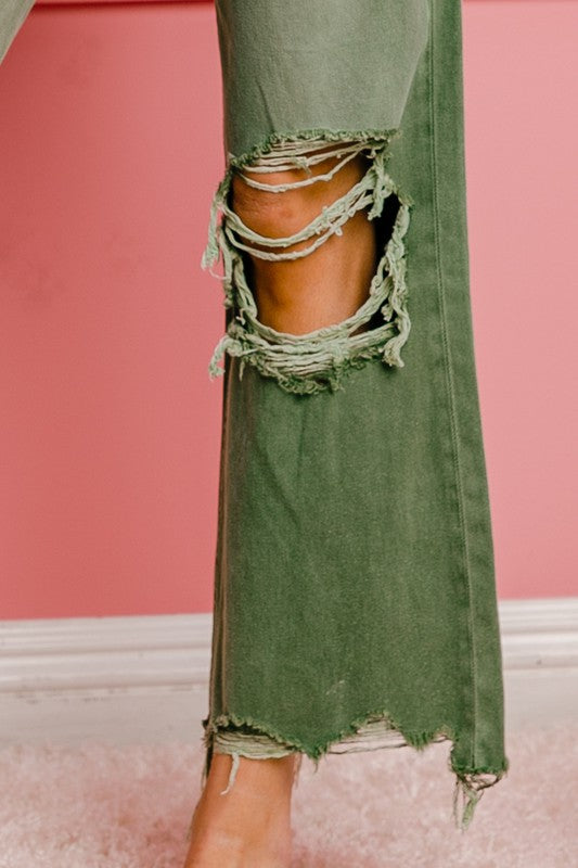 MIA DISTRESSED VINTAGE WIDE LEG PANTS