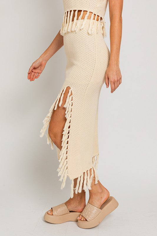 BETHANY TASSEL MIDI SKIRT