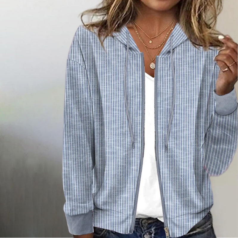 Casual Striped Hooded Jacket