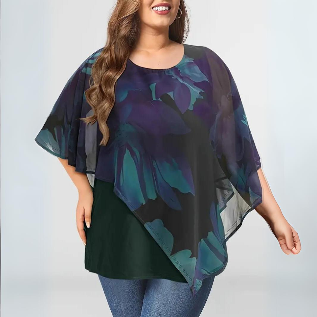 Carissa - Elegant Flowy Crew Neck Top