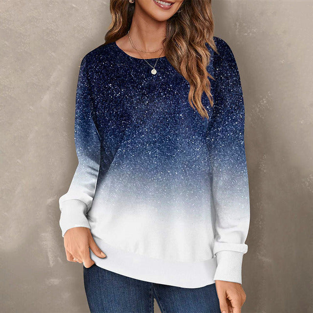 Gradient Print Casual Sweatshirt