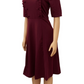 Doll Collar Pleated Midi Dress