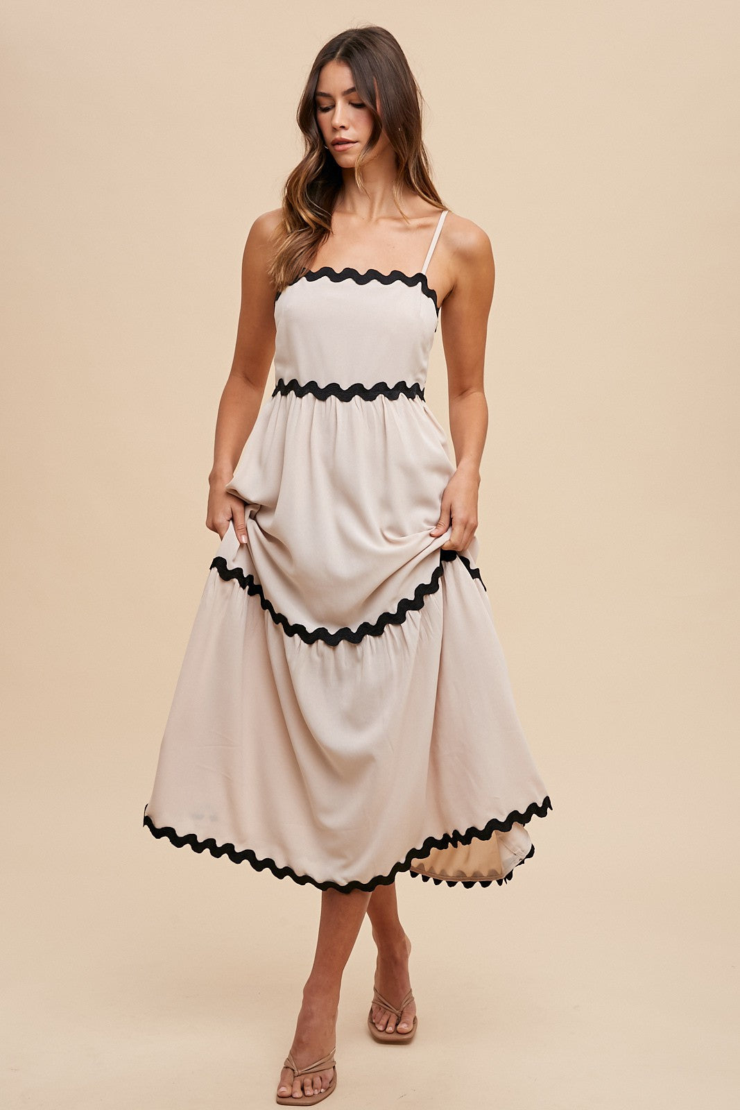 SHAYLA ZIG ZAG TRIM MAXI