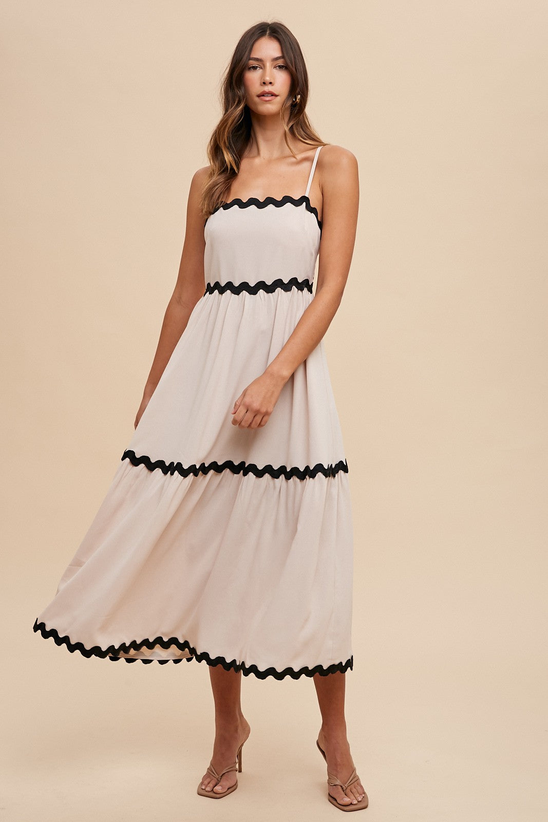 SHAYLA ZIG ZAG TRIM MAXI