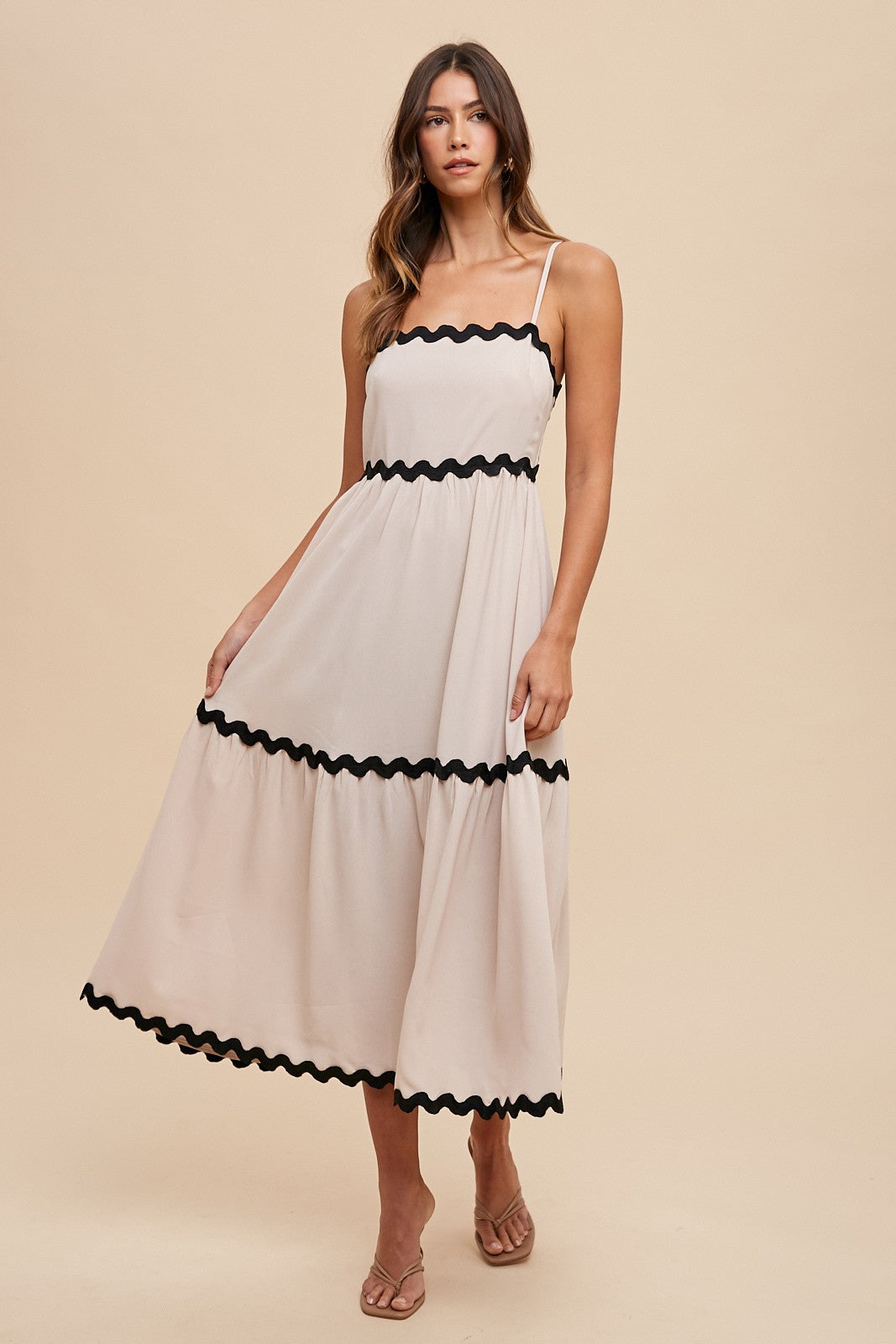 SHAYLA ZIG ZAG TRIM MAXI