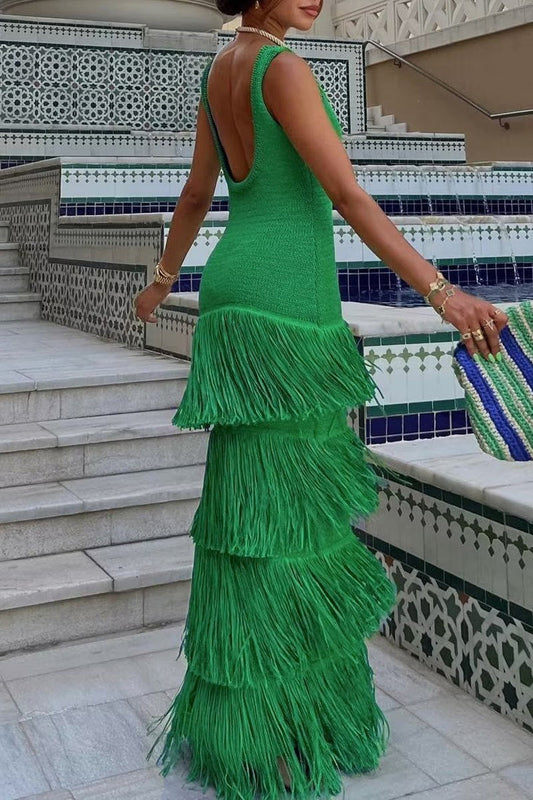 VIVICA FRINGE KNIT DRESS