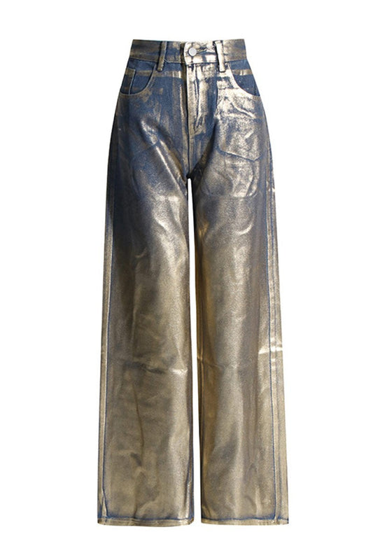 GOOD AS GOLD FOIL JEANS