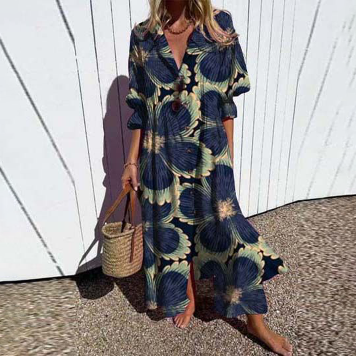 MARIANNE™ | LONG DRESS WITH FLORAL PRINT