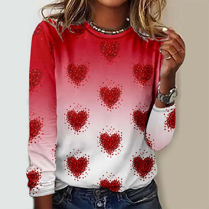 Gradient Heart Print T-Shirt