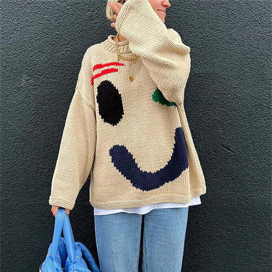 Smiley Casual Knit Sweater