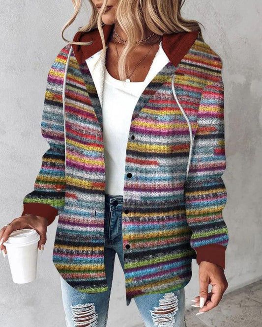 ROSIE - Colorful knitted hooded sweater