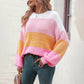 Casual Colour Block Knit Sweater