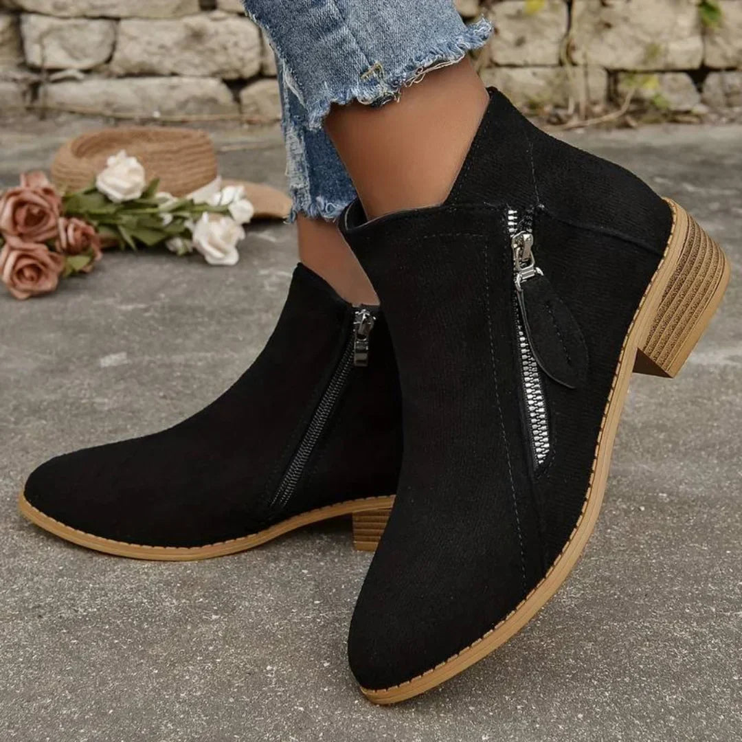 Angelie | Double Zip Ankle Boots