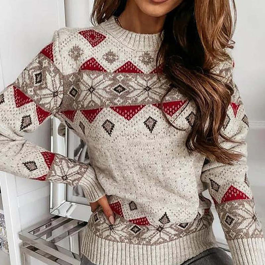 Vintage Geometric Knit Sweater