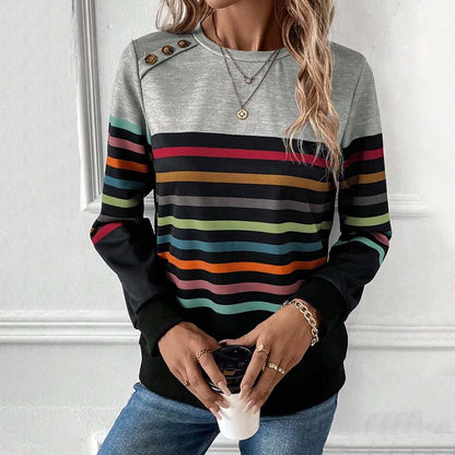 Casual Colourful Striped Sweatshirt