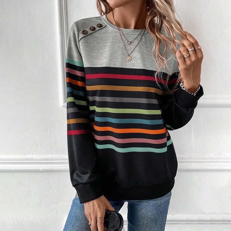 Casual Colourful Striped Sweatshirt