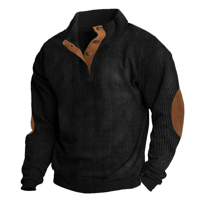 Lachlan - Men's Ribbed Button Up Sweater