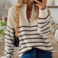 ALICE - Casual Striped Black and White Pullover