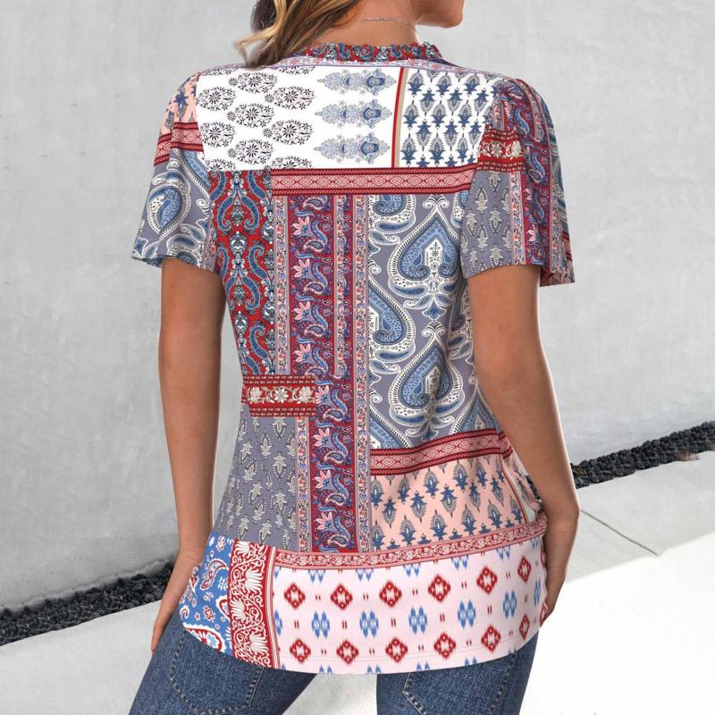 Vintage Ethnic Print Blouse