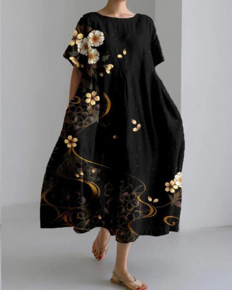 ADENA - ELEGANT FLORAL MAXI DRESS