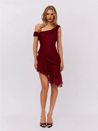 Adelia Elegant Drape Dress