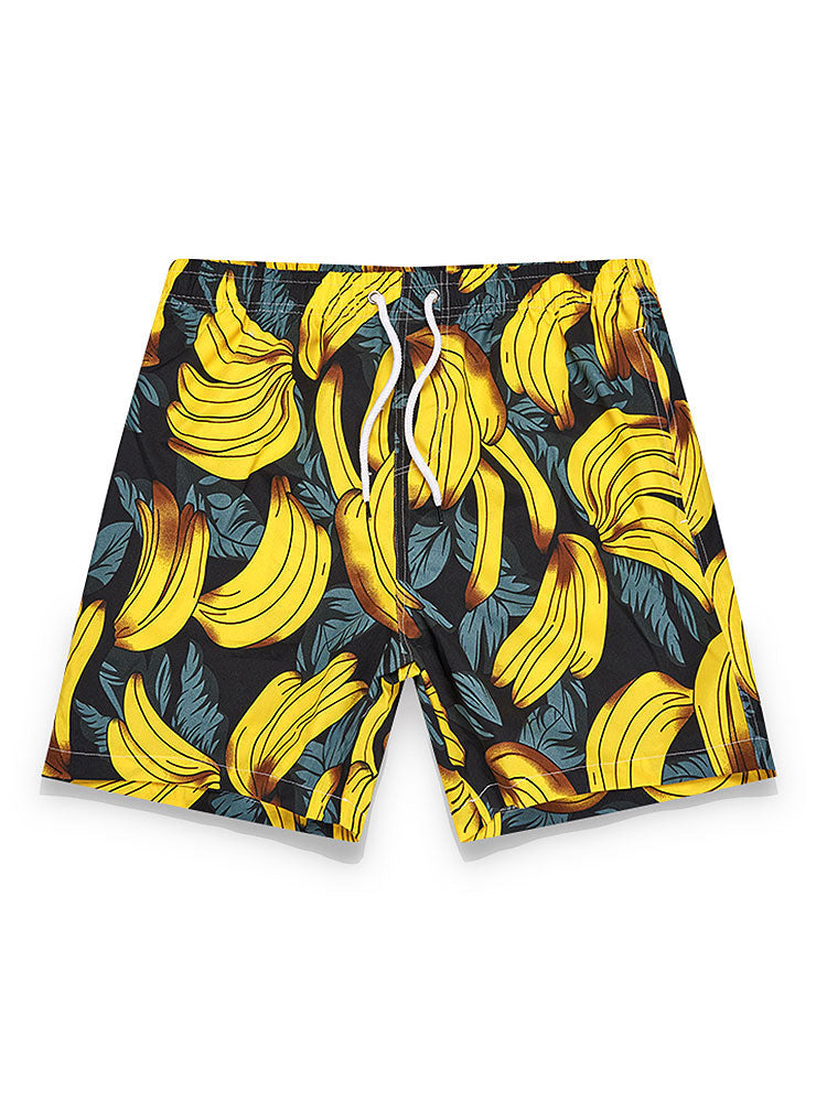 Shirt with Banana Print and Swim Shorts with Banana Print