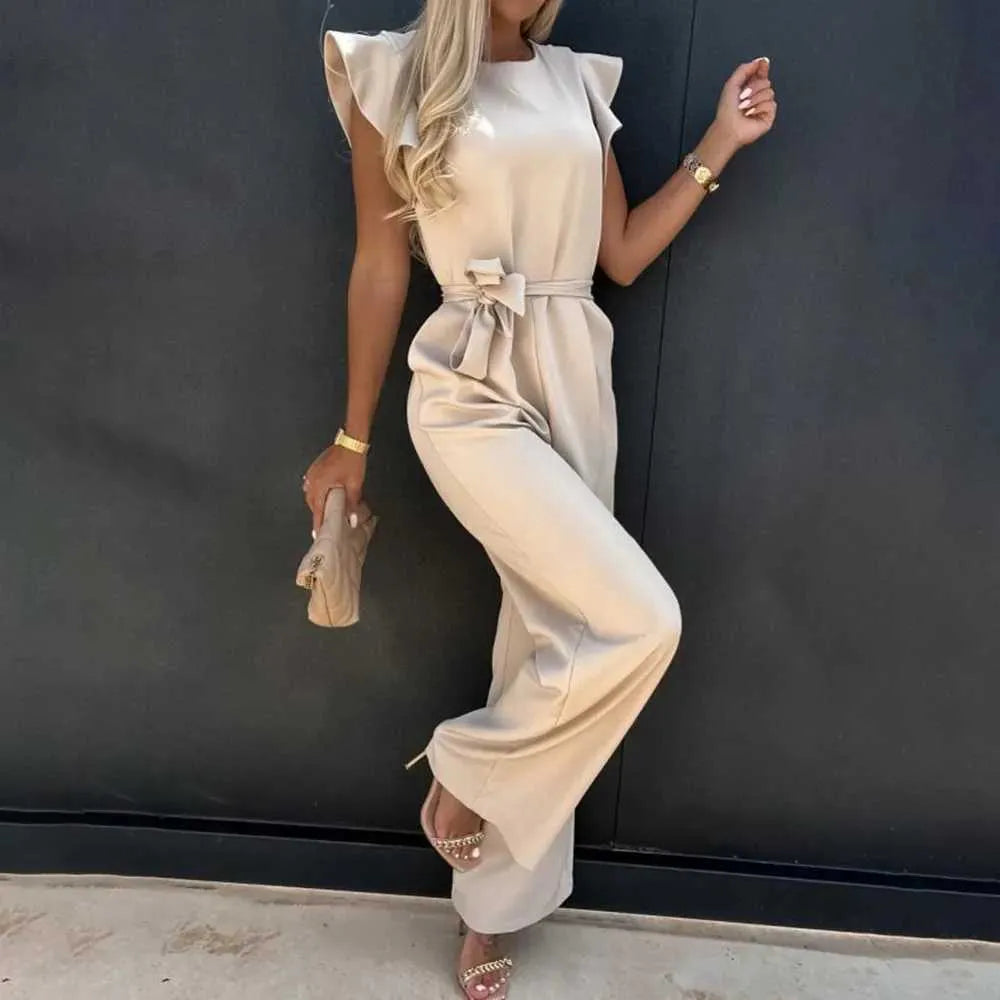 Cery - Elegant Jumpsuit with Ruffles and Belt