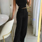 GISELA SET - Hollow Top & High Waist Wide Leg Pants