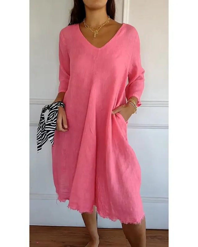 TERESA - 3/4 SLEEVE COMFY DRESS