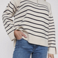 SAMA - ZIPPERED SWEATER WITH STRIPED TRICOT COLLAR