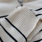 SAMA - ZIPPERED SWEATER WITH STRIPED TRICOT COLLAR