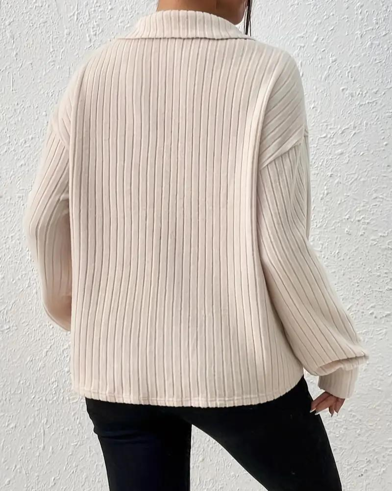 ELIA - SOLID RIBBED SWEATSHIRT