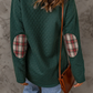 RENEE - Plaid Snap Down Sweatshirt