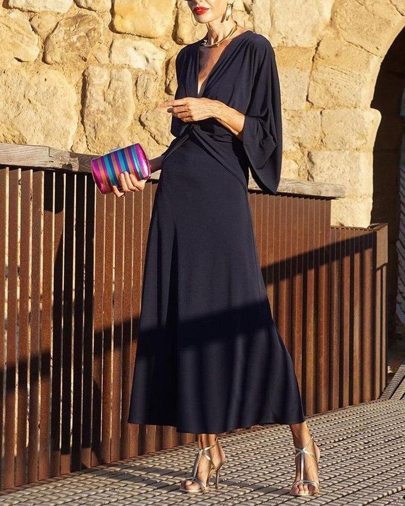 ZERLLE - LONG SLEEVE PLAIN MAXI DRESS