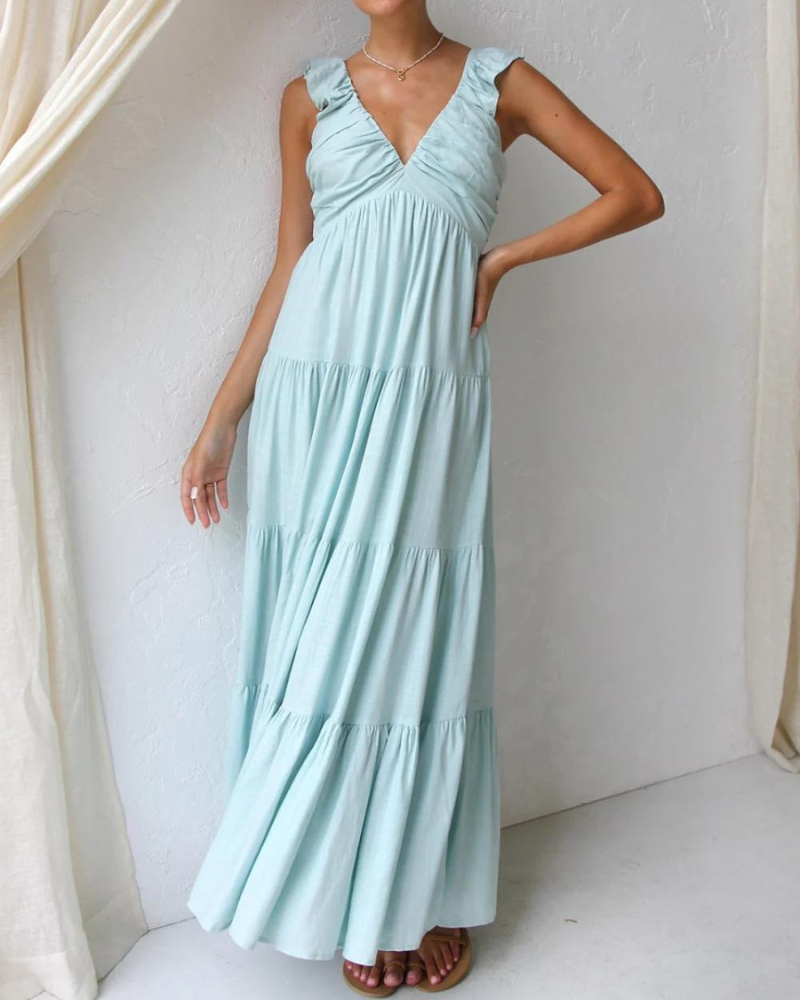 CAPRI - RUFFLED MAXI DRESS FOR VACATION