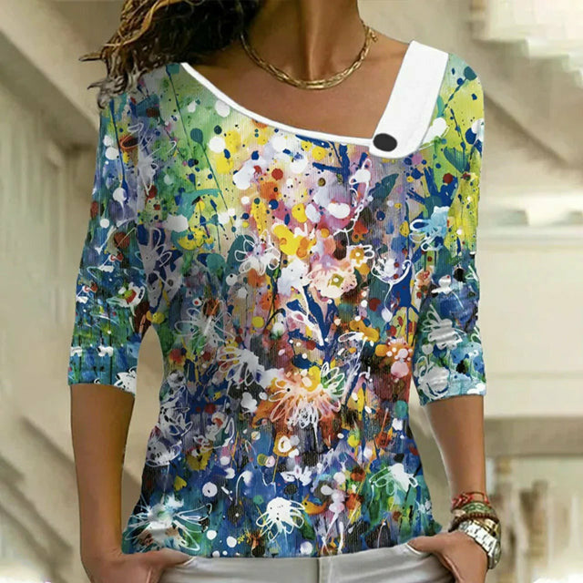 Colorful Floral Print T-Shirt