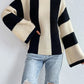 LAUREN STRIPED MOCK NECK LONG SLEEVE