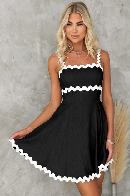 MELLY ZIG ZAG TRIM MINI DRESS