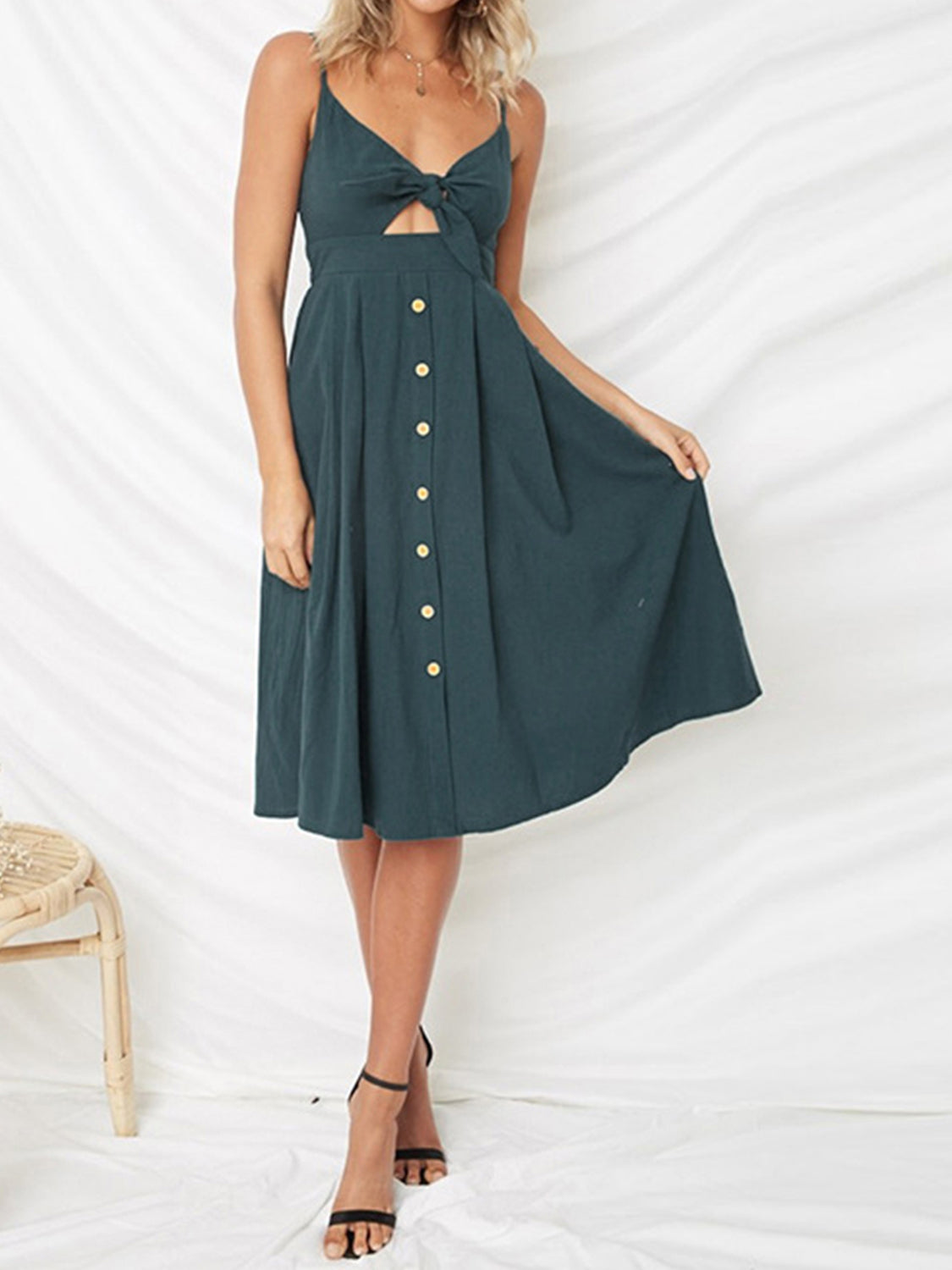 ZAHARAH CUTOUT SWEETHEART CAMI DRESS