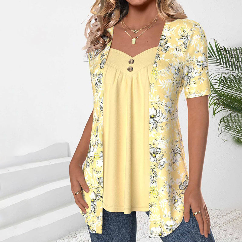 Elegant Floral Print Blouse