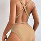 TIED CRISSCROSS ONE-PIECE SWIMSUIT