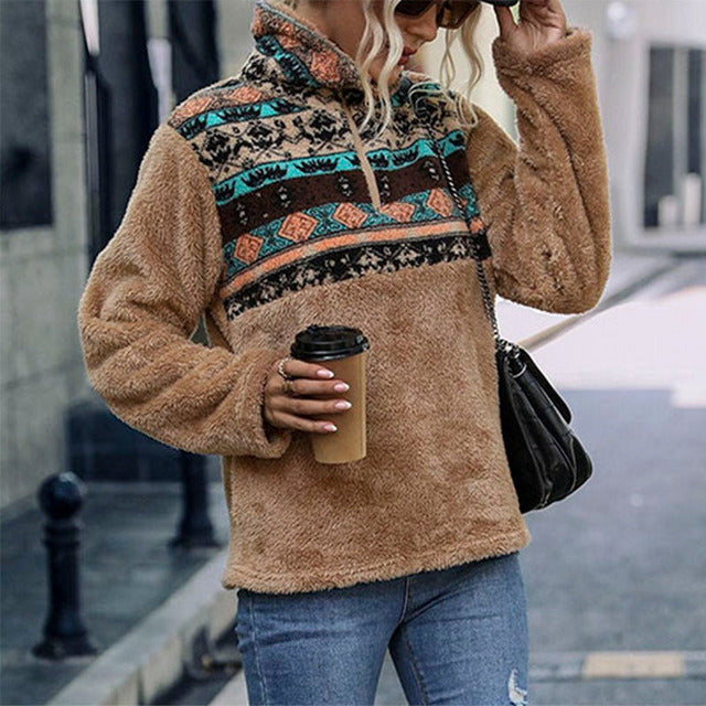 Casual Geometric Print Sweater