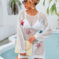 STAR SEQUIN LONG SLEEVE BEACH COVER UP